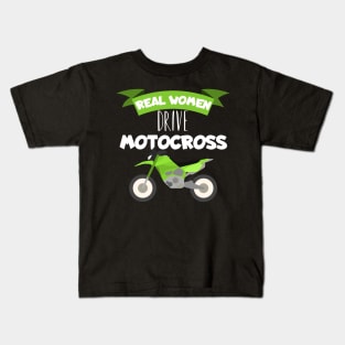 Motocross real women Kids T-Shirt